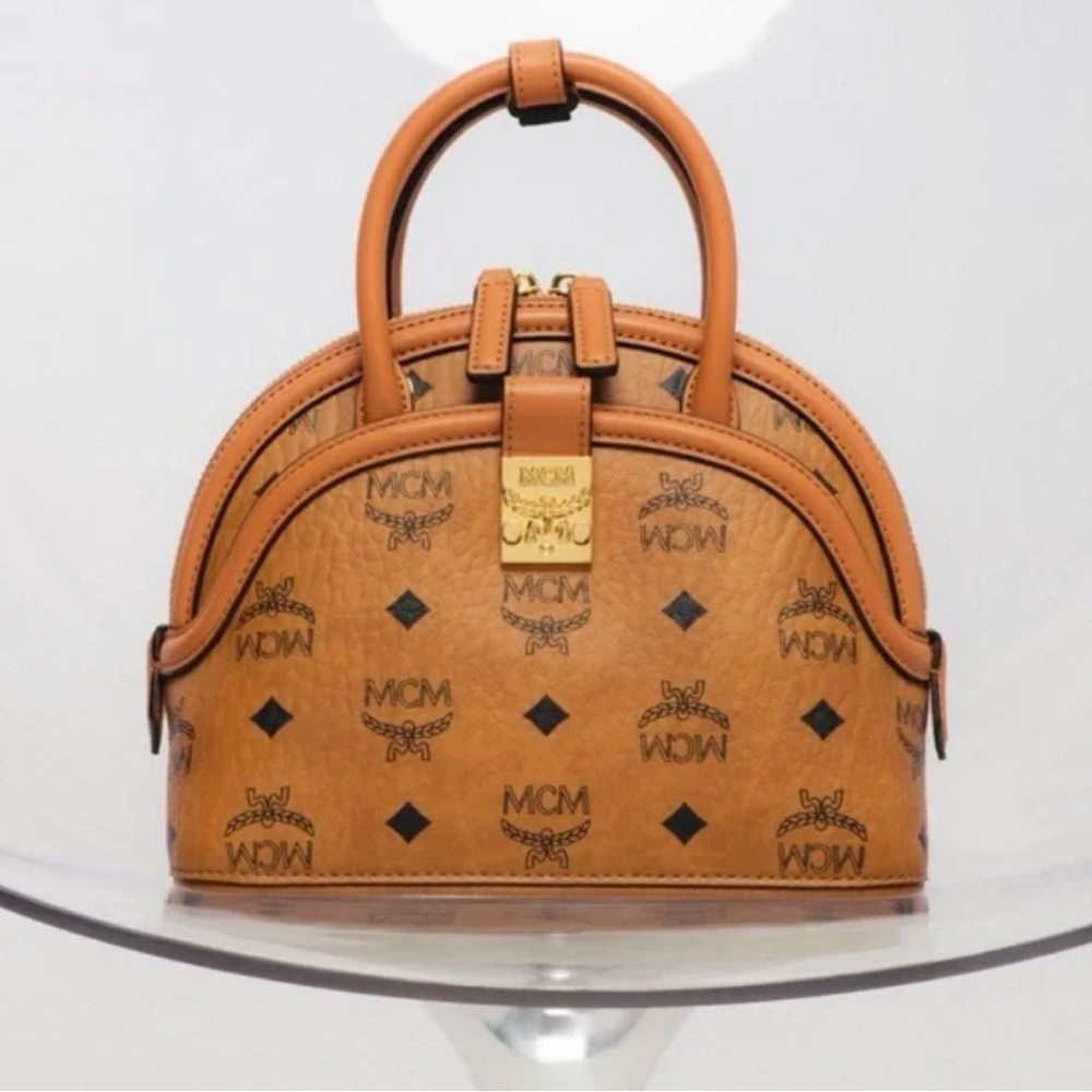 MCM Cognac Leather Satchel